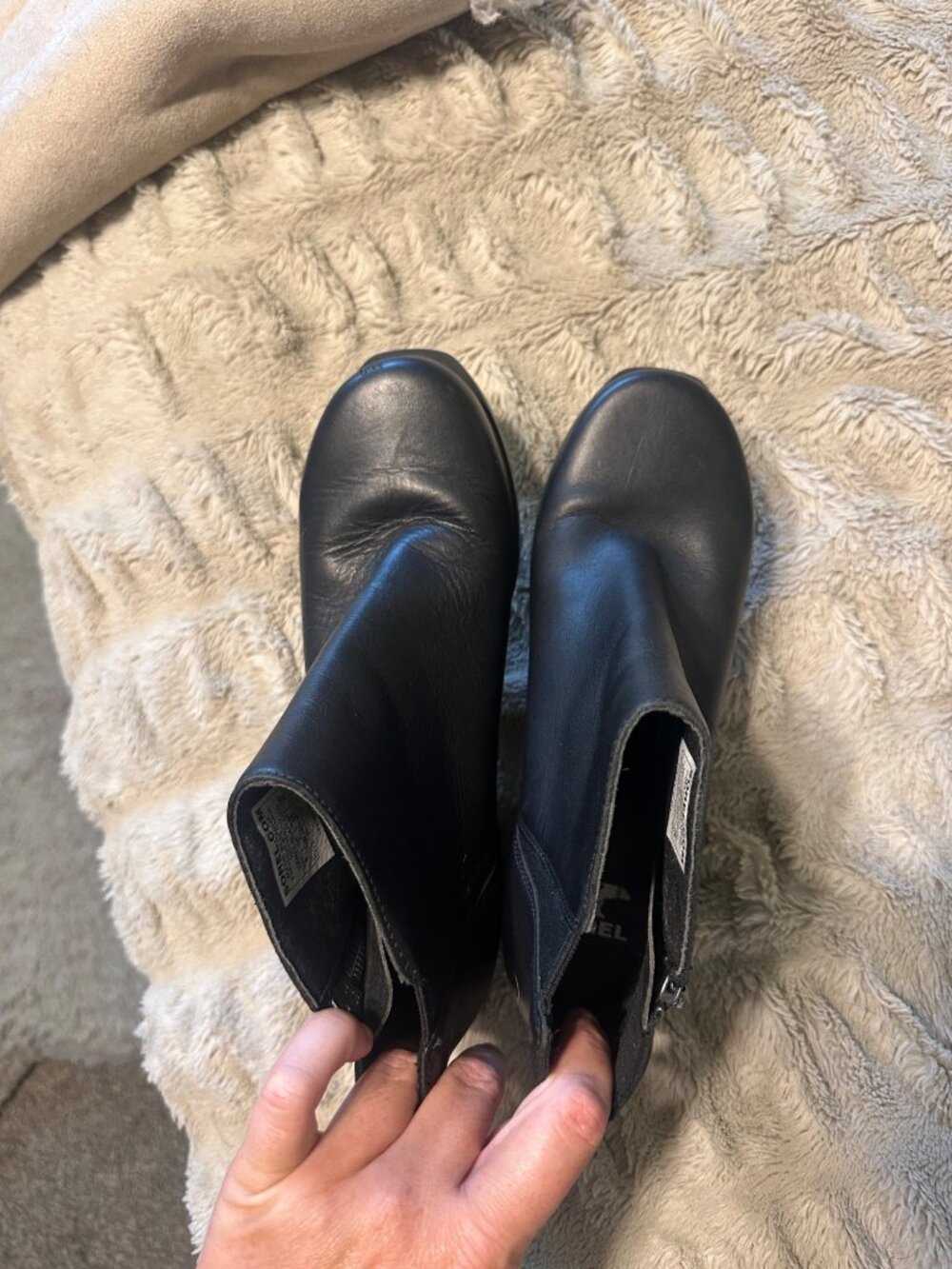Sorel Joan of Artic Black Nubuck Unique Winter Wedge Ankle Booties - Picture 5 of 10